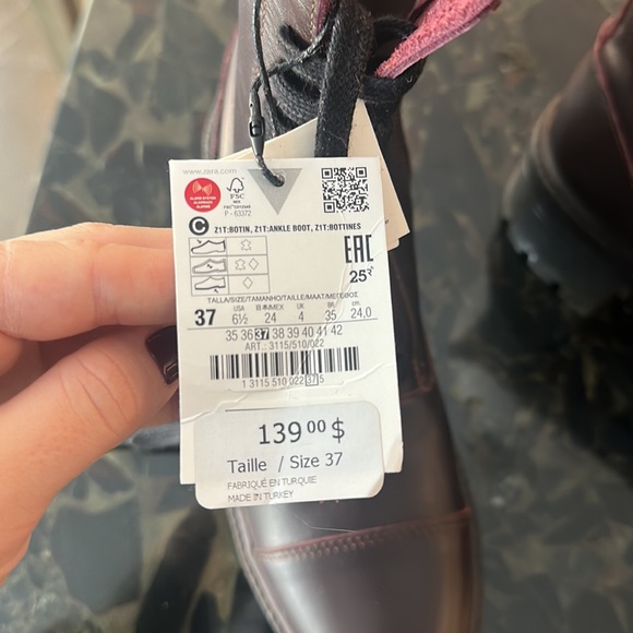 Zara brown/burgundy low rise boots - Picture 6 of 6